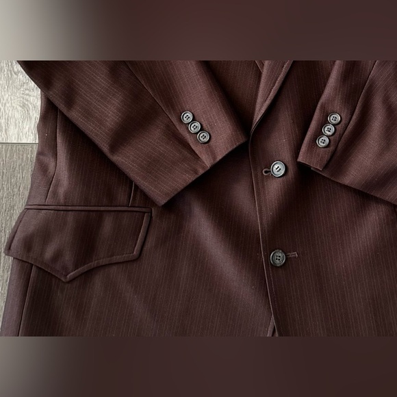 Vintage Prestige Western Suit Jacket & Vest 2pc Mens 46R Cowboy Rockabilly Brown - Picture 4 of 16